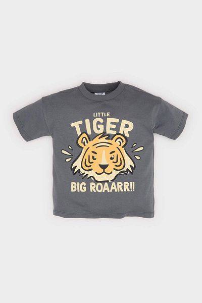 DeFacto Baby Boy Tiger Printed Short Sleeve T-Shirt E0946A525Sm