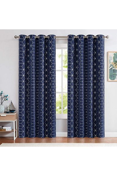Generic Bolivia's Blackout Curtains, 2 Panels Decorative Diamond Foil Printed Thermal Insulated Privacy Pro