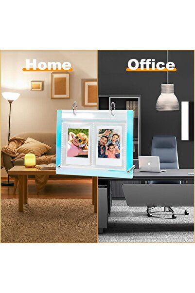 NALACAL Desktop 68-Pocket Acrylic Flip Mini Photo Album (Blue) - Fits 2x3 Polaroid/Fujifilm