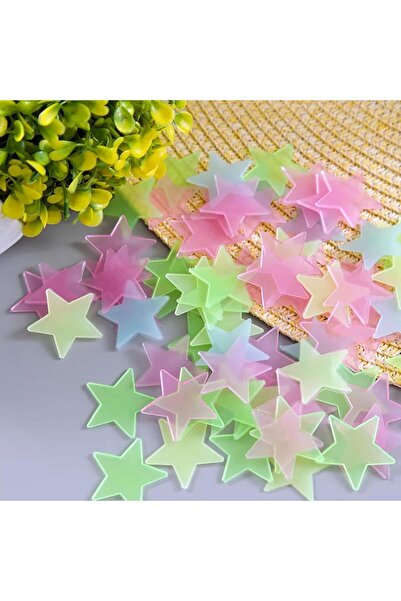 Generic Mikoz Glow-in-the-Dark Star Wall Stickers - 200 Multicolor 3D Stars