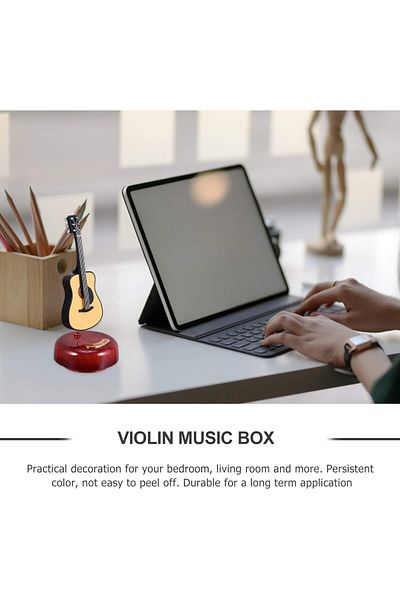 Generic Box Music Box Mini Guitar Figurines Musical Instrument Miniature Vintage Valentines Day Mothers Day