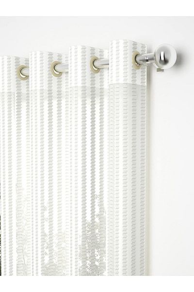 Generic Story@Home Crystal Long Door Curtains 9 Feet Set of 2, Polyester Zic Zac Print Transparent Long Doo