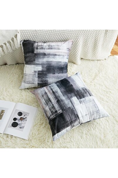 YHRY Black & White Velvet Abstract Pillow Covers Set of 2, 18x18 inch