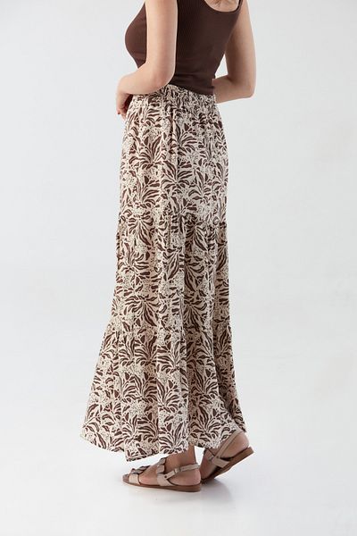Fulla Moda Patterned Elastic Waist Skirt
