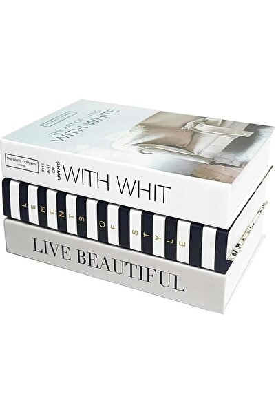 THE WHITE SHOP 3 PCS Decorative Faux Books for Home Decor