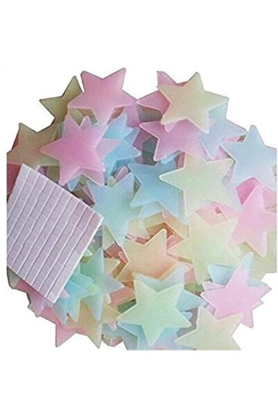 Wonka 100pcs 3D Stars Glow In The Dark Wall Stickers Luminous Fluorescent Wal...