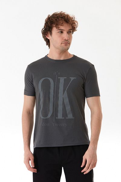 Fulla Moda It`S Ok Printed Crew Neck T-Shirt