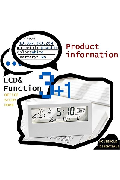 JOYZZZ Desk Clock - Digital Alarm Clock with Transparent Modern Design