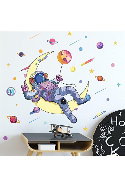 Generic Azoni Astronaut Space Vinyl Wall Stickers - Large DIY Cartoon Wall Art for Kids