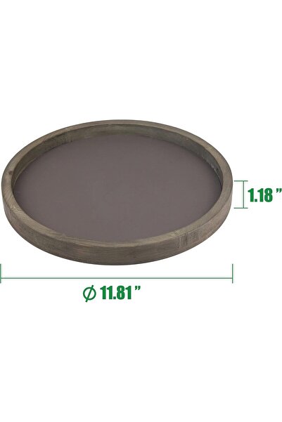 Stonebriar Rustic Natural Wood & Metal Candle Holder Tray, Brown, Large