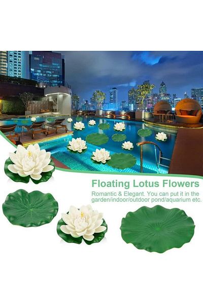 Generic Artificial Floating Lotus Flowers, 10 Pack, 10 cm, Pool and Pond Decorations