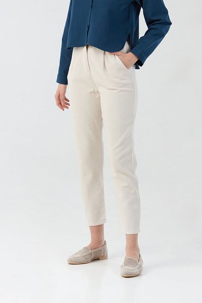 Fulla Moda Linen Trousers with Zipper Pockets