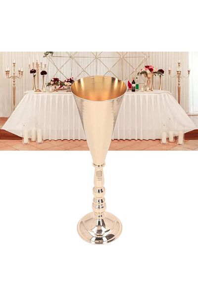 Generic Vintage Flower Vase, European Decorative Gold Iron Vase for Home and Party (12x42cm / 4.7x16.5in)