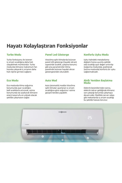 Viessmann Vitoclima 050 Pro+18.000 BTU İnverter Split Klima R32 A++ Beyaz 2025(Montaj Dahil)