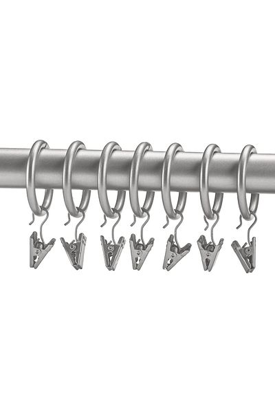 Generic AmazonBasics 2.54-cm Curtain Clip Ring, Set of 7, Nickel