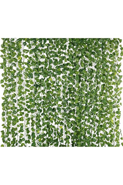 Generic مجموعة من ١٢ نبتة زينة اصطناعية من أوراق اللبلاب الحريري بطول ٧٨ قدمً...