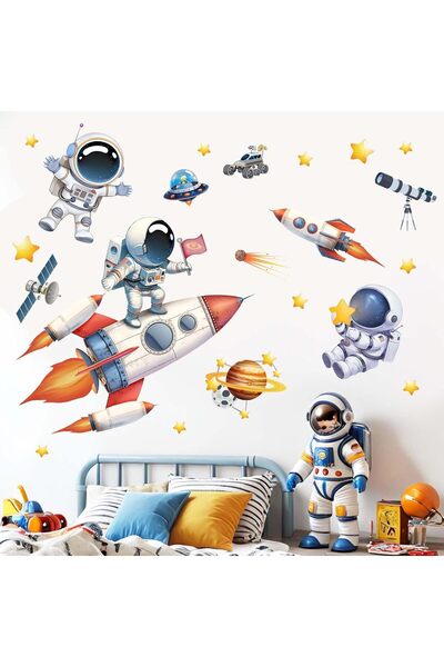 Amimagen ملصقات حائط رواد الفضاء للأولاد - كواكب الفضاء الخارجي - ديكور غرف ا...