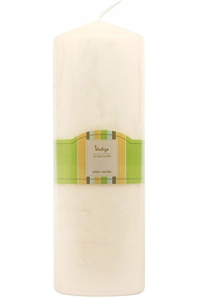 Vertigo شمعة عمودية 7.6 × 23 سم، لون عاجي
