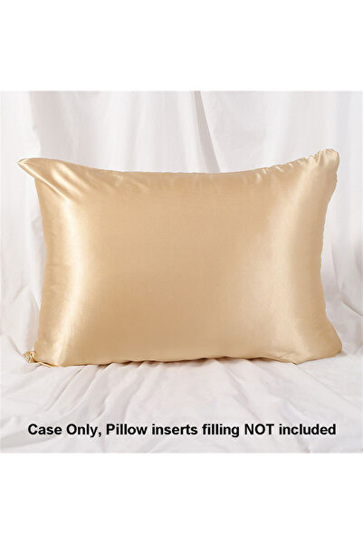 Choice Standard50X66CM 1PC Khaki 1pc Simulated Silk Smooth Plain Pillowcase S...