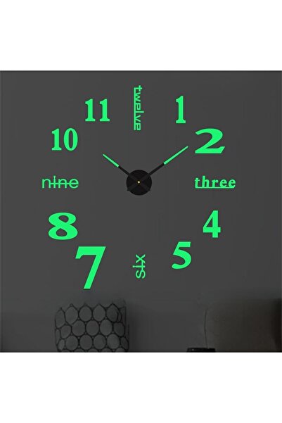 NALACAL ساعة حائط ثلاثية الأبعاد مزخرفة (مضيئة، كبيرة)