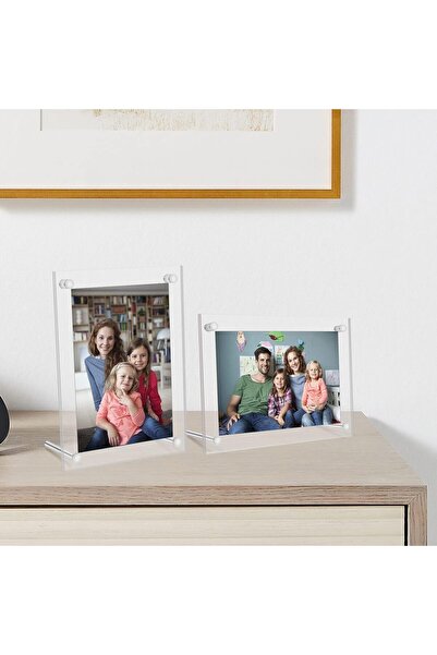 TERRIFI Acrylic Photo Frame with Stand (Art Deco, Clear, 8x10)