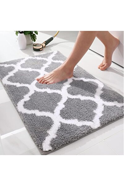 Arabest Microfiber Bath Mat, 41x61CM Non-Slip Shaggy Bathroom Rug, Absorbent ...