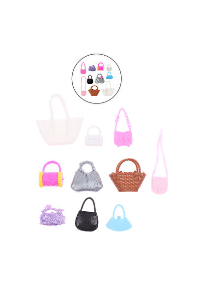 Choice مجموعة إكسسوارات A1 من 10 قطع من قلادات تاج مطلية بالكهرباء لبيت الدمية وأقراط وأساور وقلادات