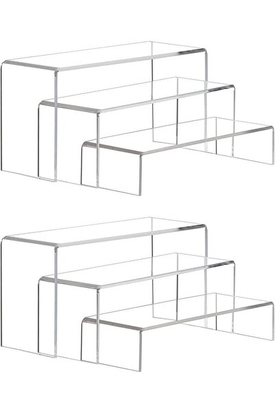 SULFAR 6-Piece Clear Acrylic Display Risers for Shoes, Cupcakes, Candy - Mult...
