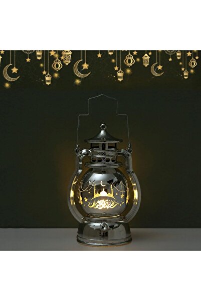 Generic فانوس شمعة رمضان للزينة، أضواء طاولة LED لعيد مبارك، زينة عيد الفطر، ...
