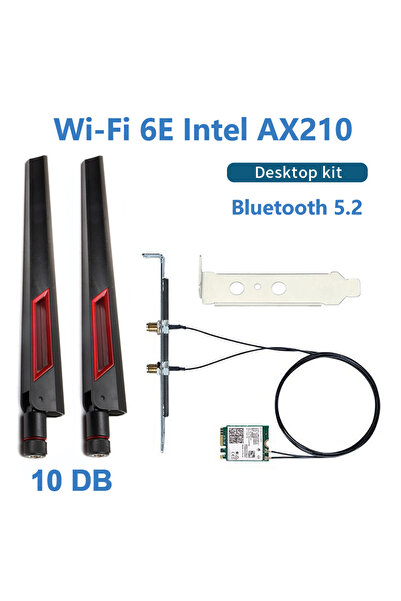 DERAPID هوائي AX210 10DBI Wi-Fi 6E بطاقة لاسلكية AX210 5374 ميجابت في الثانية BT5.3 طقم سطح المكتب هوائي 802.11ax Tri-Ba