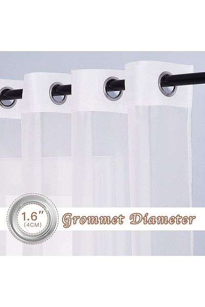 Generic Arabest Sheer Curtains, 2 Panels Semi Transparent Basic Rod Pocket Voile Window Curtain Panels for