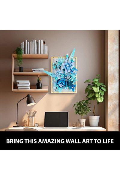 Generic KASTWAVE Flowers Building Set for Adults, Compatible with Lego Flowers Roses Plants Picture Frame,