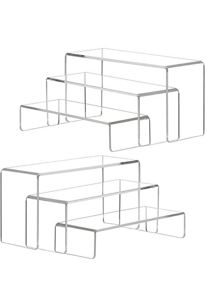 amiazi ® 6 pcs Clear Acrylic Showcase Display Risers Dessert and Cupcake Stan...