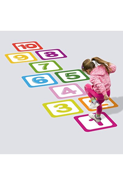 BPA ألعاب ألغاز ملصقات أرضية على شكل بصمة قدم ورقم