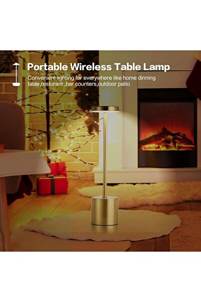 ENAR Exivor Wireless Rechargeable LED Touch Table Lamp 1200mAh, 3 Color Temperatures, White