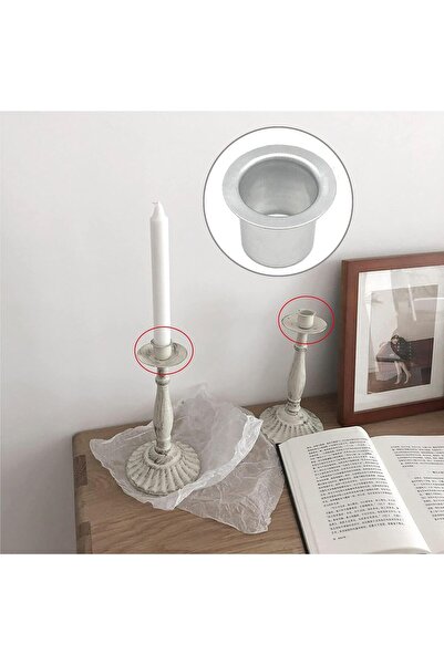 NALACAL Diwali Candle Inserts (Pack of 40) Mini Metal Candle Holders for Taper/Table/Doll Candles