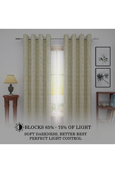 Generic Azorio Door Blackout Curtain 1.16×2.15 m - Cream (Story@Home)