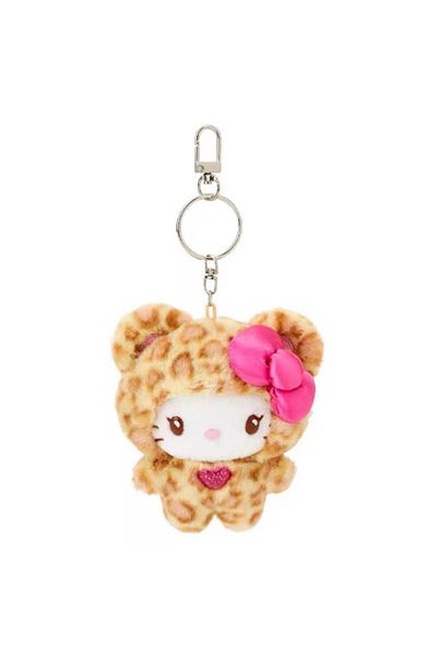 SANRIO 2 Sanrio Leopard Print Bear Series Hello Kitty Keychain Pendant Cartoon Kitty Cat Plush Doll Pendan.