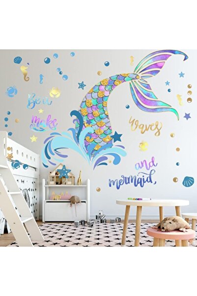 Arabest Wall Decals, Baby Nursery Girls Quotes Stickers, Mermaid Tail Pattern...