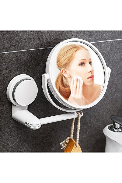 Saharaz مرآة مكياج مثبتة على الحائط، مرآة مكياج مزدوجة الجوانب مقاس 5.9 بوصة مع تكبير 1X و3X