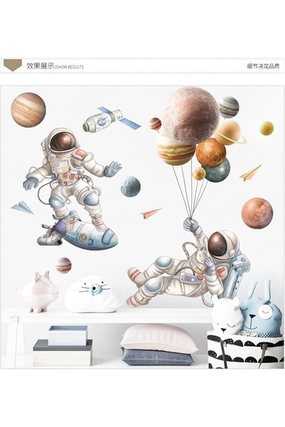 Today Idea Astronaut Wall Decals - Satellite Planets & Stars Outer Space Wall Stickers