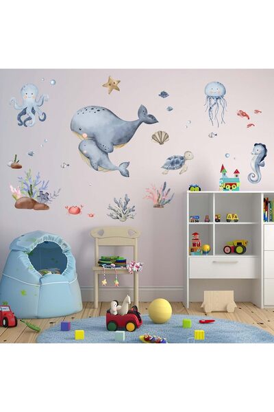 Amimagen Ocean Animals Wall Decals - Under The Sea Marine Theme Wall Stickers...
