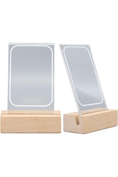 Khazna Glowing Clear Acrylic Picture Frames (2-Pack), 3" Mini Tabletop for Instax Mini / Polaroid 3"