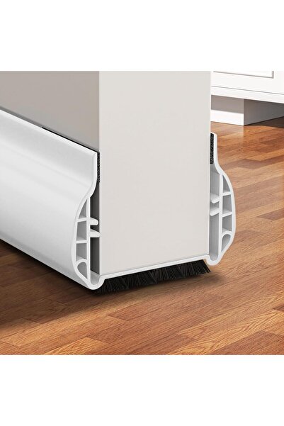 NALACAL مانع تيار الهواء أسفل الباب مع فرشاة، 36.6 بوصة (أبيض)
