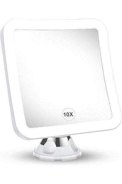 Arabest مرآة مكياج مكبرة 10 أضعاف مع إضاءة LED، دوران 360 درجة °   قاعدة شفط ...