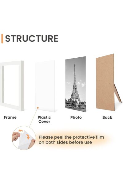 Idrese مجموعة من 7 إطارات صور مجمعة لتزيين الحائط - 2 × 8 × 10 و 5 × 5 × 7، حائط أو سطح طاولة،