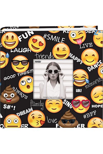 Pioneer Photo Albums ألبوم صور EV-246EMJ Emoji، 200 عبوة، 4 × 6، جيب، أسود