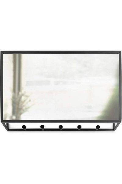 Generic Umbra Cubiko Wall Mirror And Storage Unit With Open-Side Access, Black