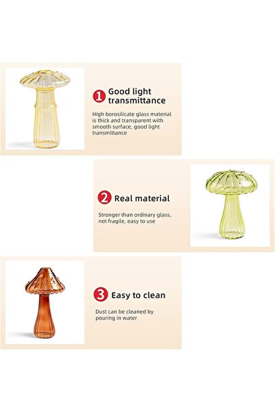 ChicAbode 4 PCS Mushroom Shaped Hydroponic Glass Vases