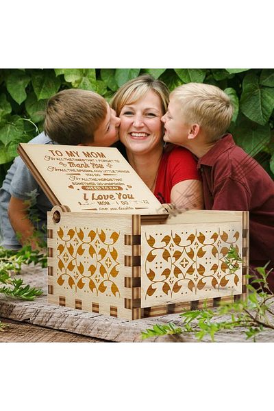 Generic Music box with melody "To My Mom " for mom from the daughter, vintage miniature music box engraved,